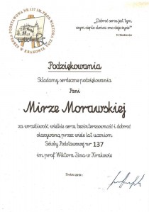 Podzikowanie - Szkoa Podstawowa nr 137