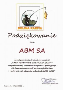 Podzikowanie - Akcja "Karp pozytywnie wpywa na stawy"